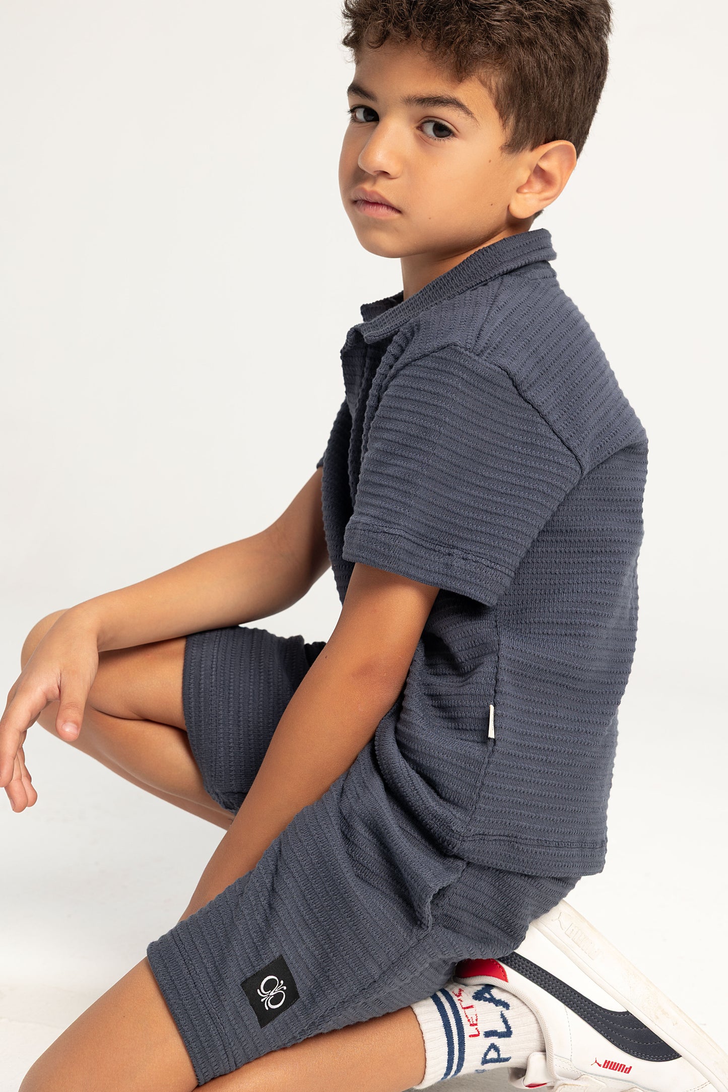 Jacquard Boys Set - Greyish Navy