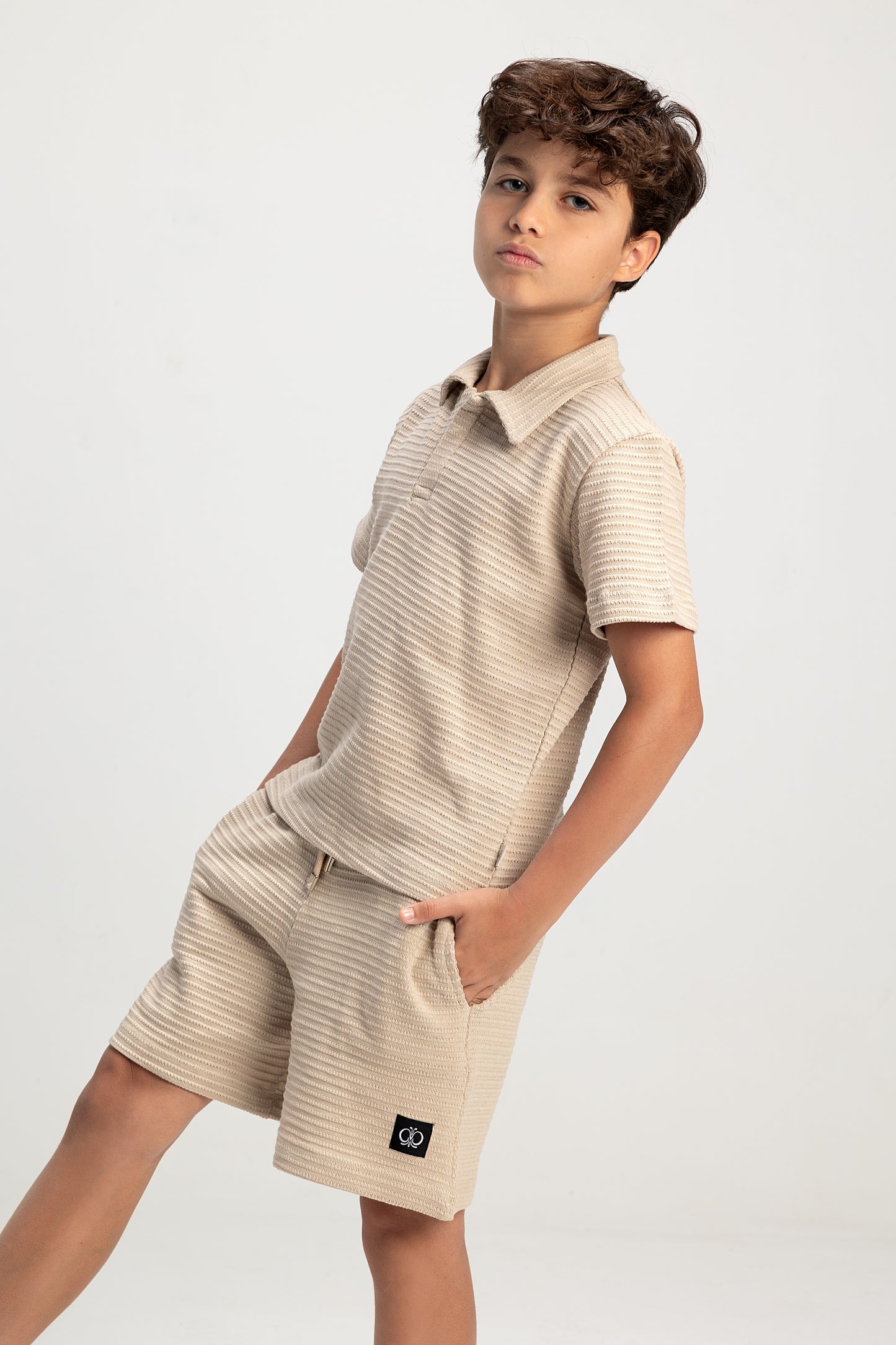 Jacquard Boys Set - Beige