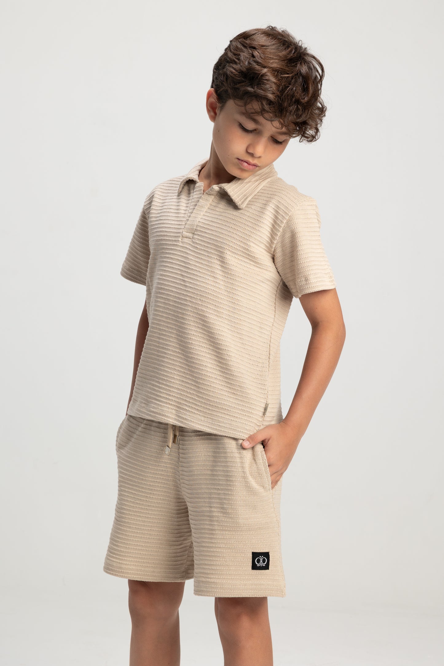 Jacquard Boys Set - Beige