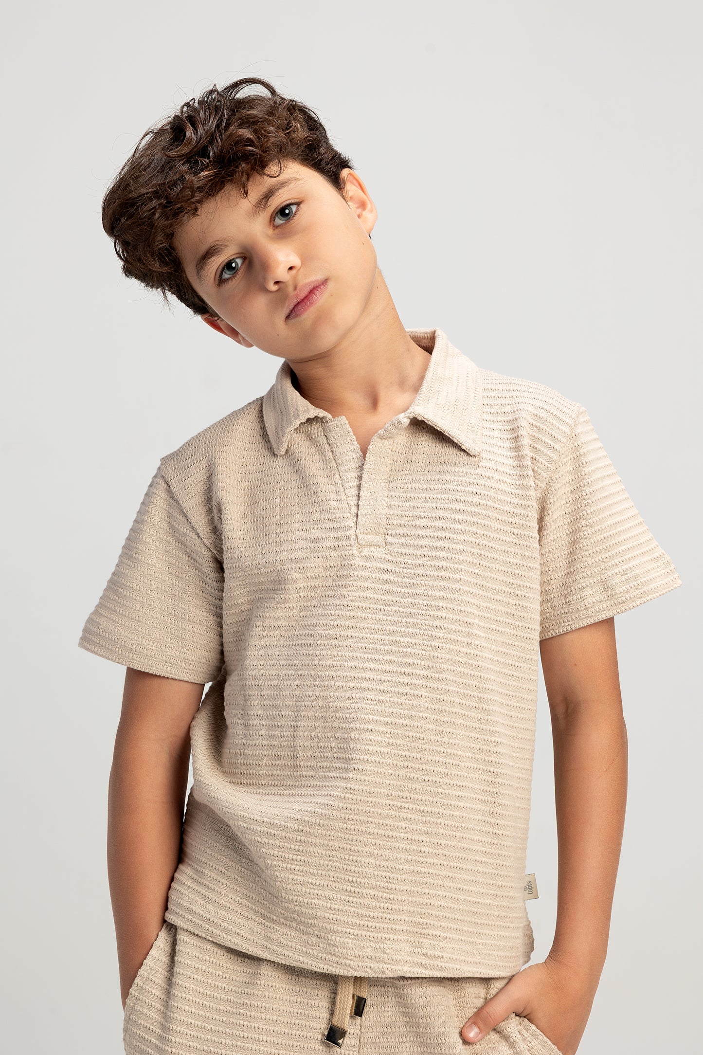 Jacquard Boys Set - Beige