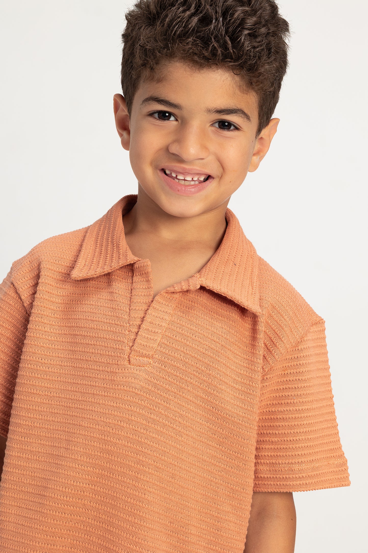 Jacquard Boys Set - Orange Salmon