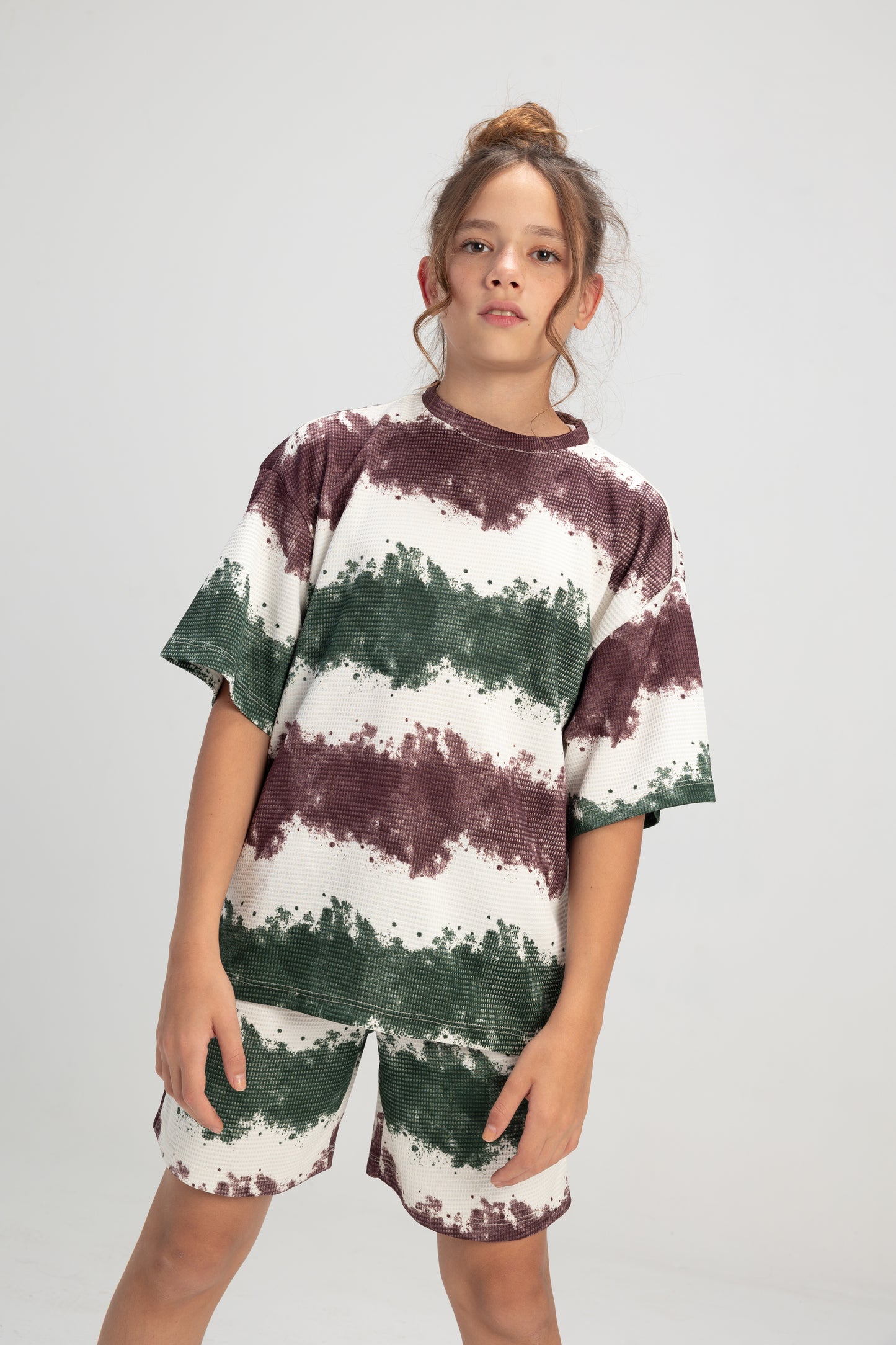 Unisex Coastal Lines Set - Burgundy x Green