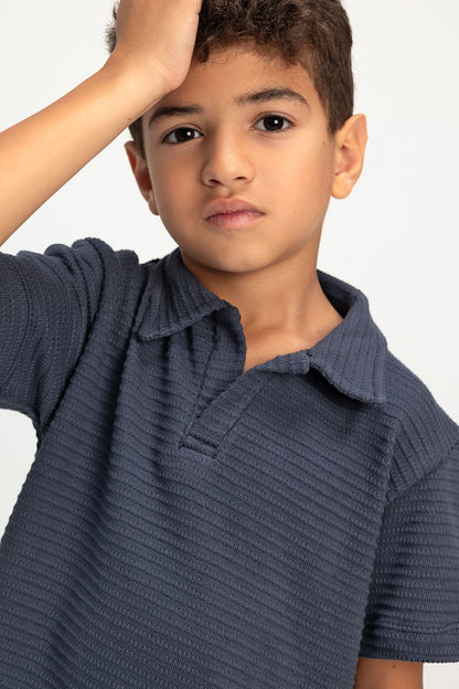 Jacquard Boys Set - Greyish Navy