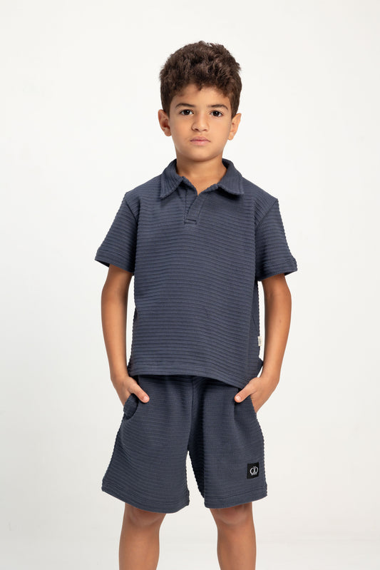 Jacquard Boys Set - Greyish Navy