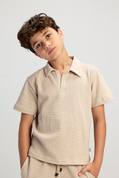 Jacquard Boys Set - Beige