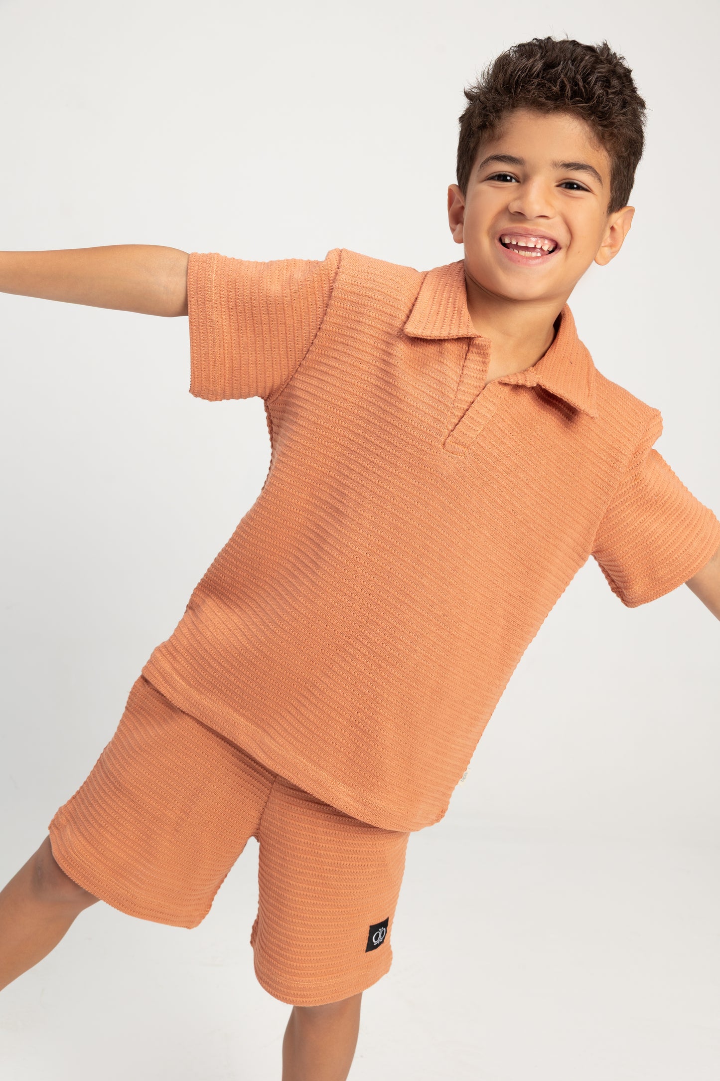 Jacquard Boys Set - Orange Salmon