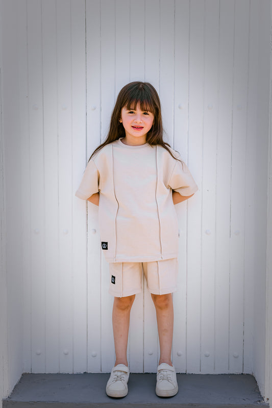 Beige Leisure Look Set - Girls