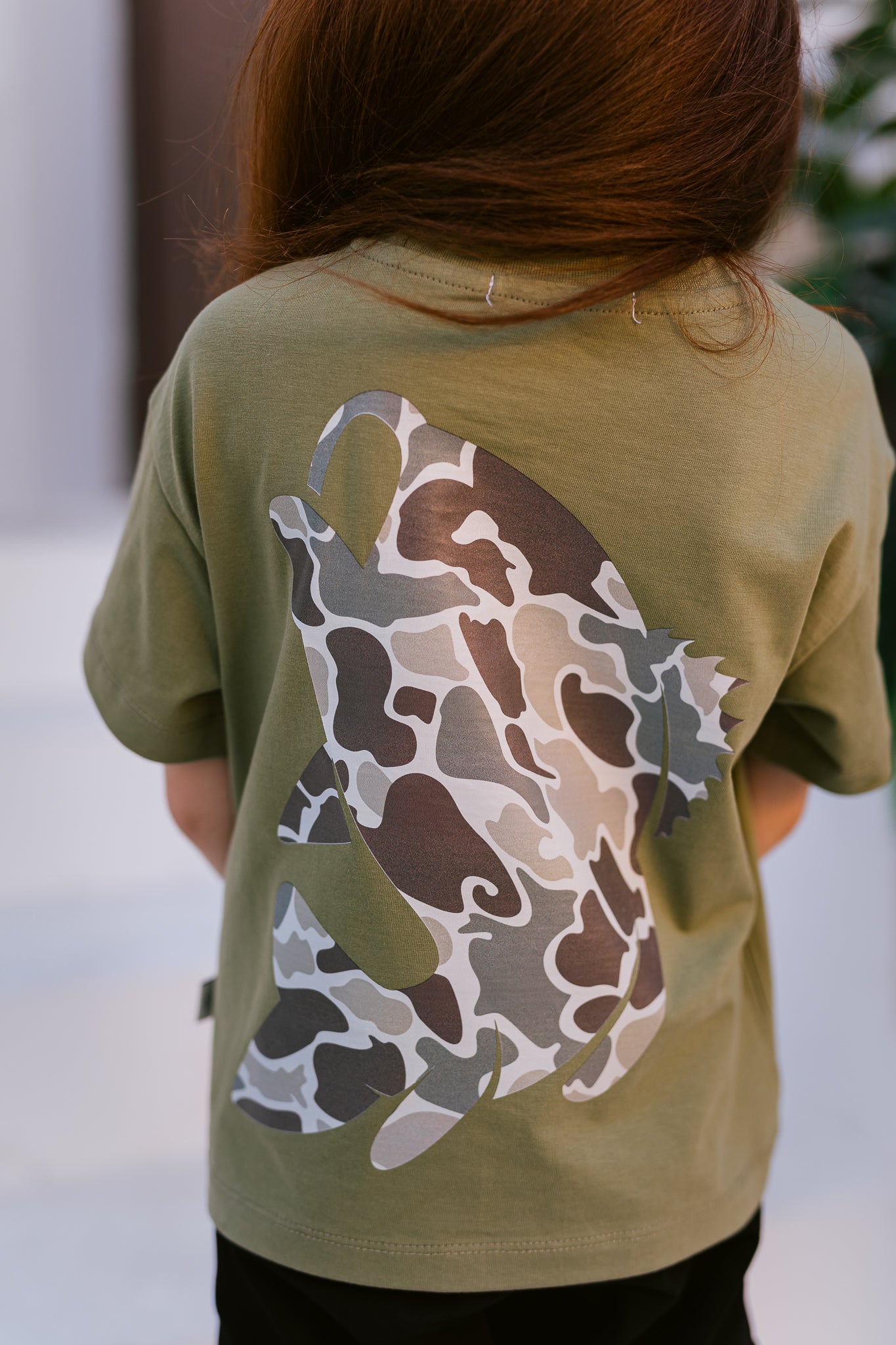 Old School Camo Bass Oversized T-shirt - Girls