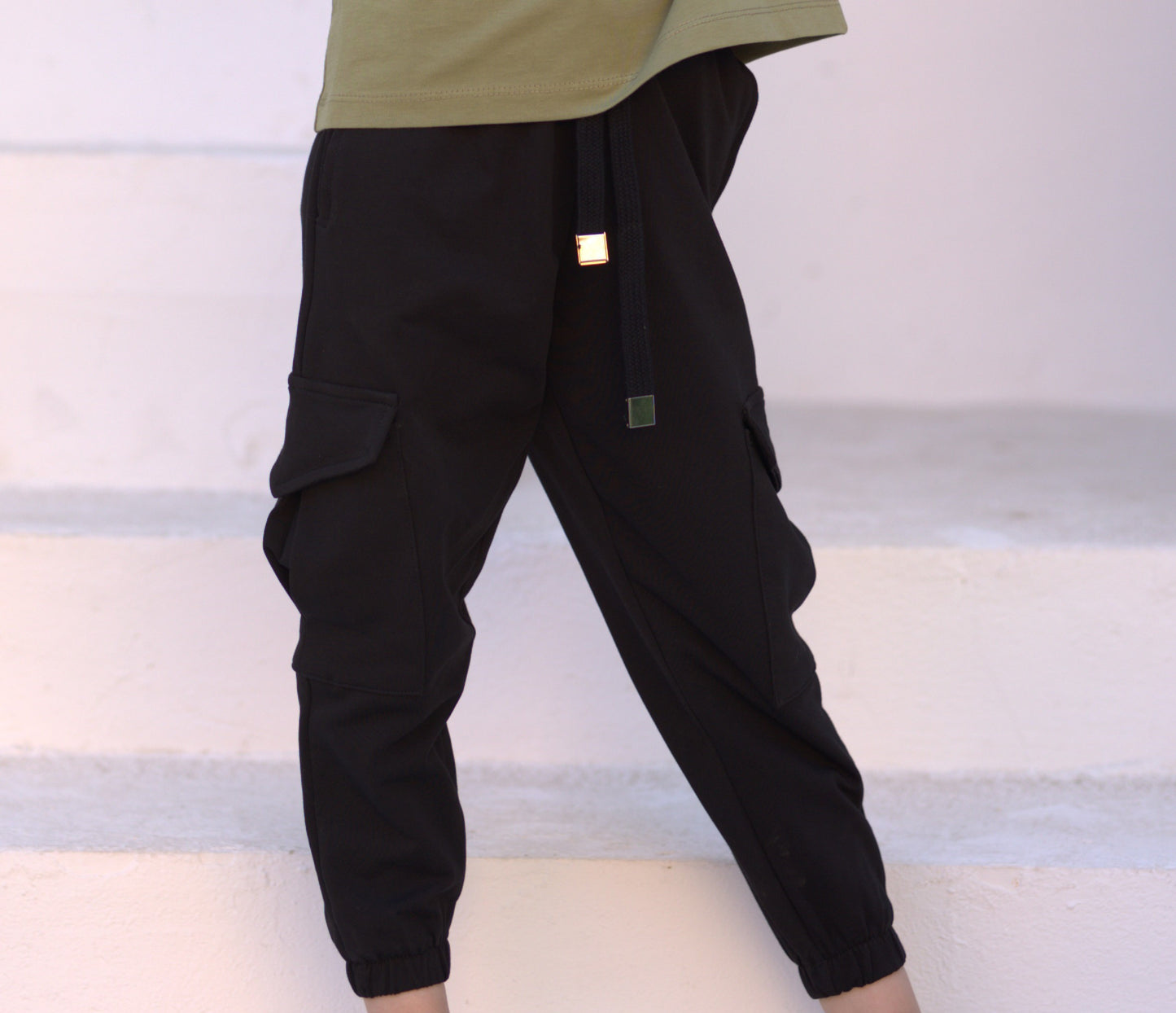 Black Cargo Pants - Boys