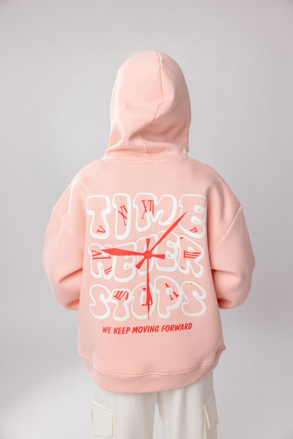 Unisex Time Never Stops Hoodie - Pink