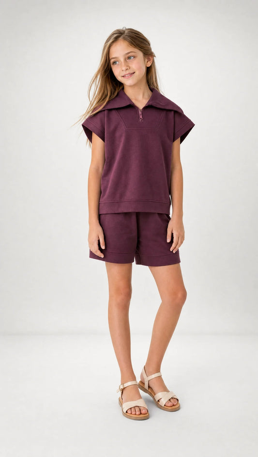 Burgundy Edge Set - Girls